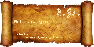 Metz Zselyke névjegykártya